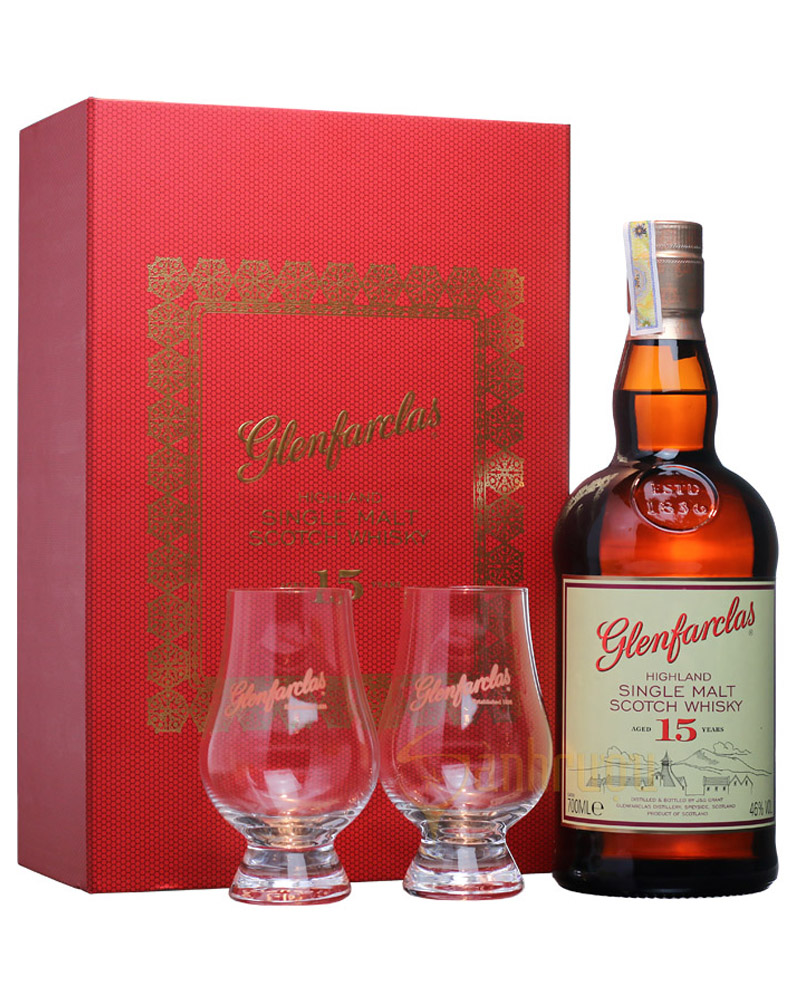 Виски Glenfarclas 15 YO 46% + 2 Glass (0,7L) изображение 1