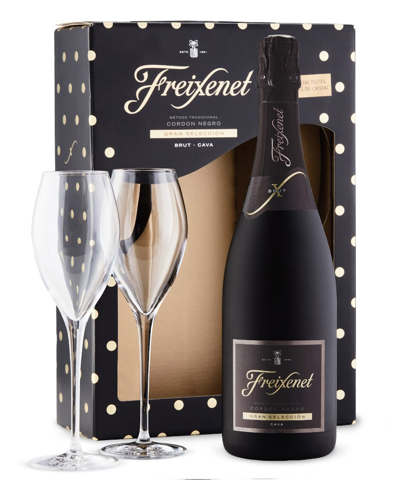 Игристое вино Freixenet, Cava `Cordon Negro` Magic Moment + 2 Glass 11,5 % (0,75L) изображение 1