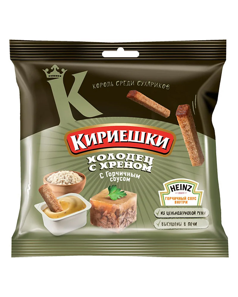 Кириешки Ржаные Холодец с хреном и горчичным соусом (60 gr) изображение 1