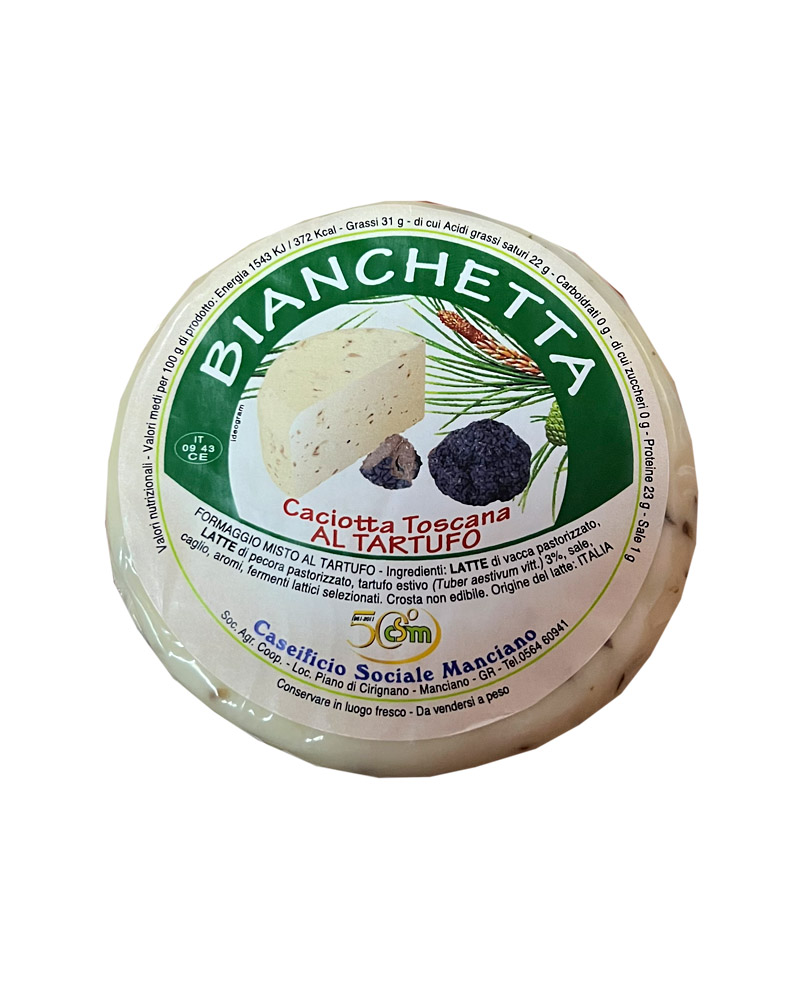 Caseificio Manciano Bianchetta Caciotta Al Tartufo (1000 gr) изображение 1