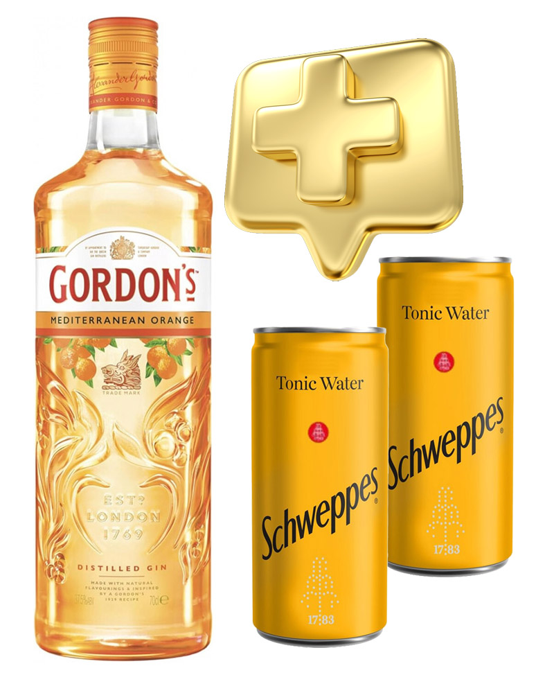 Джин Gordon`s Mediterranean Orange 37,5% + Schweppes 2 pcs (0,7L) изображение 1