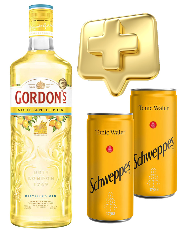 Джин Gordon`s Sicilian Lemon 37,5% + Schweppes 2 pcs (0,7L) изображение 1