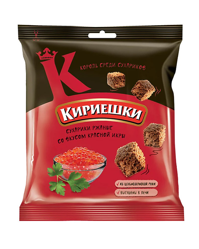 Кириешки Ржаные Красная икра (40 gr) изображение 1