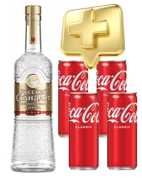 фото Водка Русский Стандарт Gold 40% + Coca-Cola 4 pcs (0,5L)