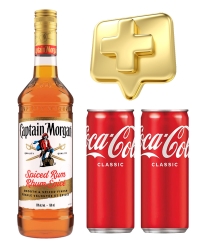 фото Ром Captain Morgan Spiced Gold 35% + Coca-Cola 2 pcs (0,7L)