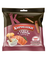 фото  Кириешки Ржаные Семга с сыром с соусом Тар-Тар (60 gr)