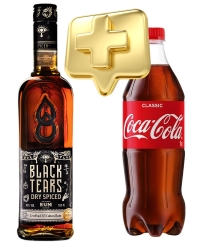 картинка Ром Black Tears Dry Spiced Rum 40% + Coca-Cola 1 pcs (0,7L)
