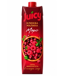 картинка Сок Juicy Морс Клюква, Малина, tetrapaket (0,95L)