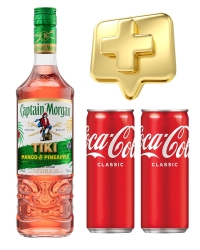 фото Ром Captain Morgan Tiki Mango & Pineapple 25% + Coca-Cola 2 pcs (0,7L)