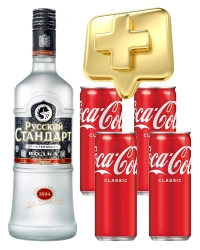 фото Водка Русский Стандарт 40% + Coca-Cola 4 pcs (0,7L)