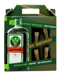 картинка Биттер Jagermeister 35% + 4 Metall Shot (1,0L)